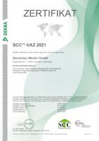 DEKRA Zertifikat SCC**-VAZ 2021