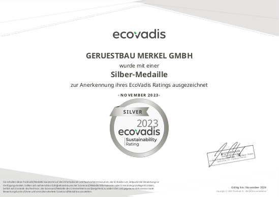 Silber-Medaille ecovadis-CSR-Rating 2023